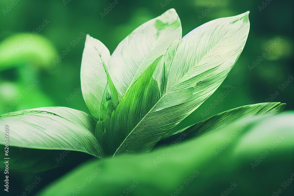 Poster green leaf background close up view. nature foliage abstract of leave texture for showing concept of