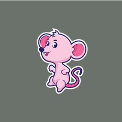 little cute mouse with smile