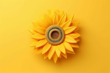 Frame made of beautiful sunflower on soft pastel color background