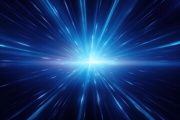 Abstract background digital image of light rays stripes lines with blue light background generative ai