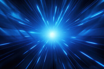 Abstract background digital image of light rays stripes lines with blue light background generative ai