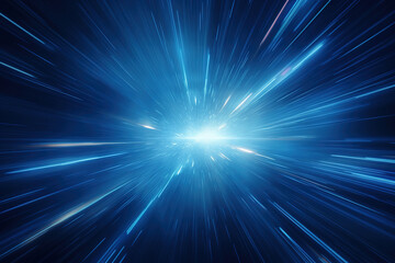 Abstract backgroudn igital image of light rays stripes lines with blue light background generative ai
