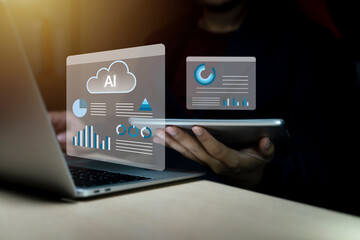 AI Chat bot ChatBot Technology and business design, global internet communication application concept.