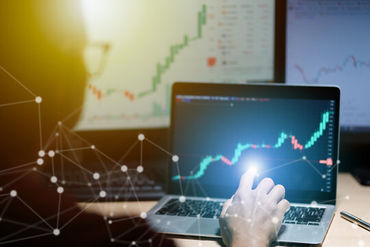 Businessman analize graph and planning growing investment stock market, Banking financial Investment concept