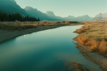 Beautiful lake landscape