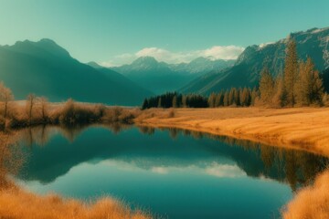 Beautiful lake landscape
