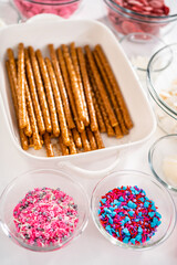 Valentine's Day Chocolate Covered Pretzel Rods