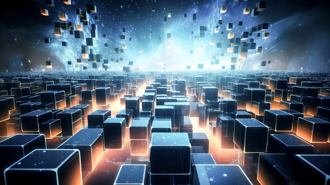 They explore blockchain technology through a generative AI-generated image.