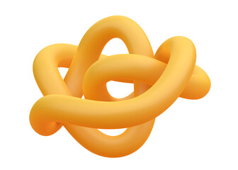 Abstract yellow curved line, 3d render