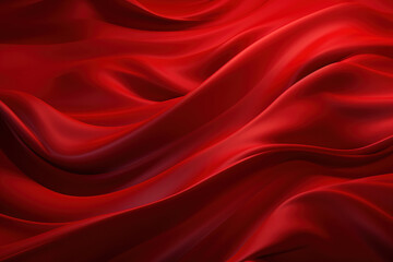 Obraz premium Red abstract wavy lines background generative ai