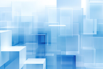 Abstract blue cubes background generative ai