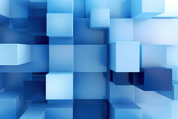 Abstract blue cubes background generative ai