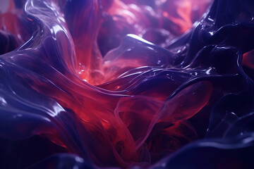 Abstract futuristic background with fluid colors purple and red generative ai