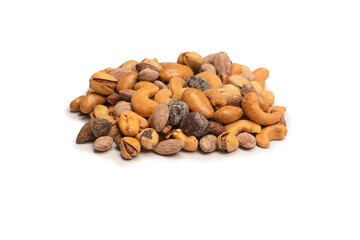  A group of almonds, pistachios, walnuts, macadamia, cashews.