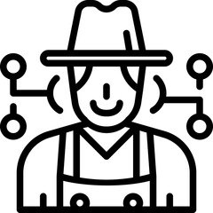 farmer line icon