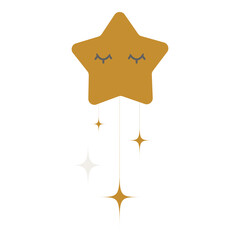 Sleeping Scandinavian style star clipart