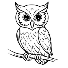 owl outline vector illustration, from AI