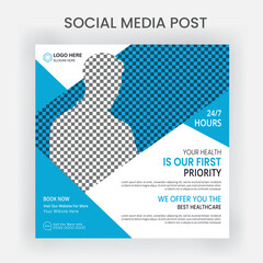 Medical healthcare social media post design template, Medical and healthcare social media post design template |