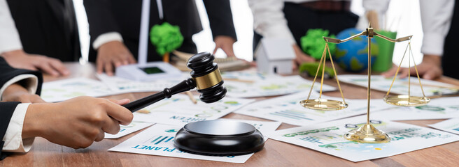 Group of law maker, lawyer making environmental protection and natural conservation law implement clean and sustainable energy with net zero regulation to save Earth from global warming.Trailblazing