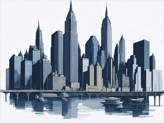 Cityscape. AI generated illustration