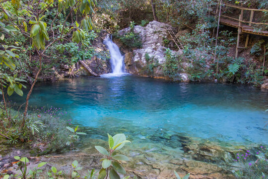 Beautiful and Colorfull Barbarinha Brazilian Waterfall