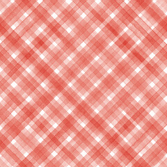 Watercolor stripe plaid seamless pattern. Color red stripes background.