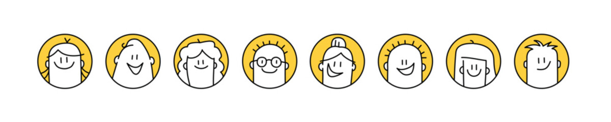 Funny man, woman human emotions. Avatar.