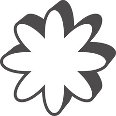 Abstract geometric element for design. Neobrutalism graphic shape. Minimal groovy Y2k retro sticker. Retro label. Simple