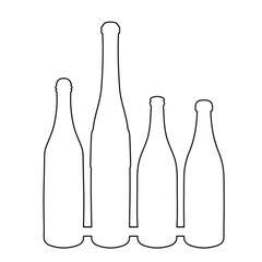 Sketchy image shape of a glass bottle silhouette. Alcohol, wine, whiskey, vodka, brandy, cognac, beer, kvass, champagne, liqueur
