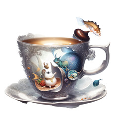 Enchanting Watercolor Alice in Wonderland Png Clipart: Printable Girls Borderland Fairytale Art, Perfect for Invitations, Prints, and Decor! Fantasy Junk Journal 