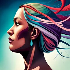 Women with colorful hair 