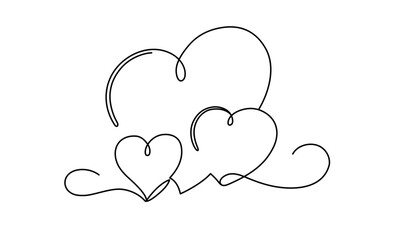 heart line art vector doodle. illustration valentine element party