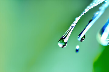 drop of water on green leaf. Genertative AI