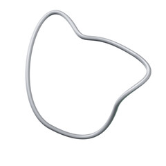 Silver Abstract Modern Shape. 3D Render. Cut Out.