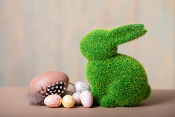 easter bunny with eggs