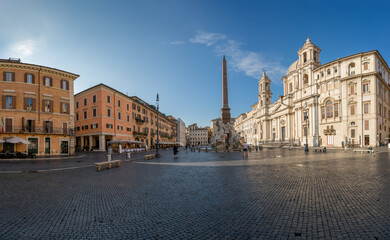 Piazza Navona panorama in Rome. Italy
