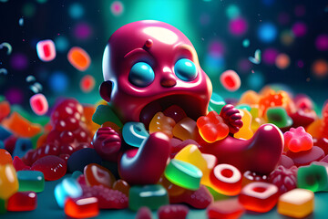 Obraz premium jelly child Generative AI