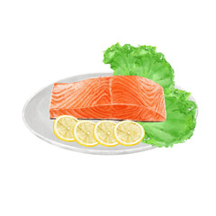 สเต็กปลาแซลมอนดิบ