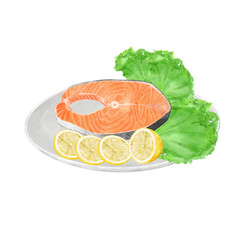 สเต็กปลาแซลมอนดิบ