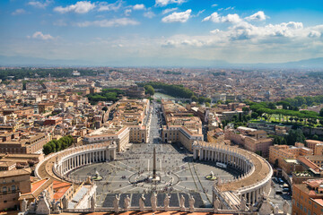 Vatican city aerial view on sunny summer day