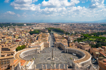 Vatican city aerial view on sunny summer day