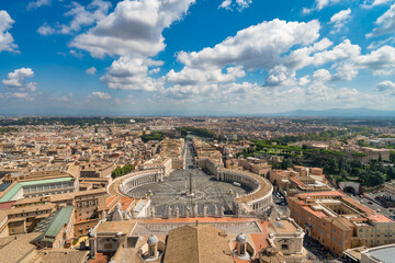 Obraz premium Vatican city aerial view on sunny summer day