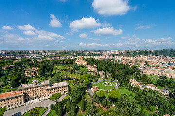 Fototapeta na wymiar Vatican City aerial view on sunny summer day 