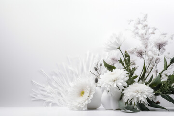 romantic background floral blossom spring beautiful flower wedding celebration nature white. Generative AI.