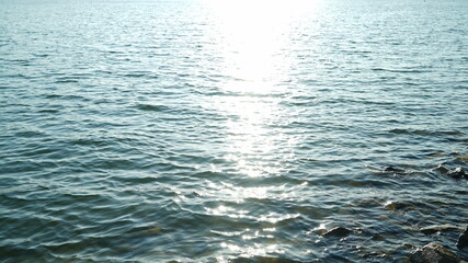 River surface reflecting sunlight