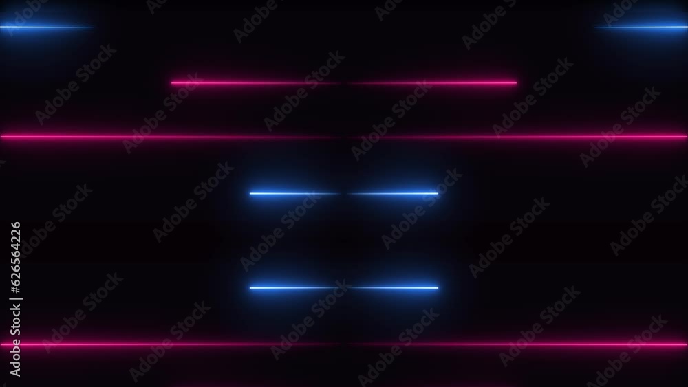 Canvas Prints 4k 3d neon flash light structures. hi-tech neon sci-fi tunel. trendy glow lines pattern construction