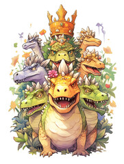Dinosaurs cartoon character illustration