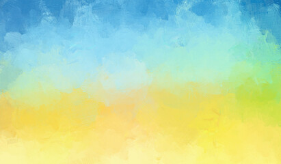 Abstract oil painting background with bright, vibrant and summery colors. Brush strokes, copy space. High resolution digital multi colored oil painting on canvas. Painting done by me.