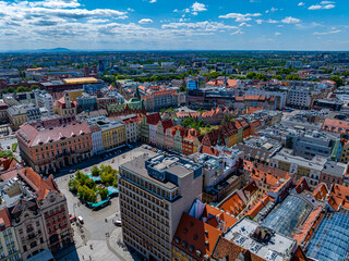 Aerial view of the old town with historic architecture - obrazy, fototapety, plakaty