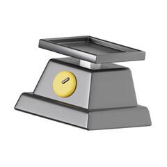 kitchen scale 3d render icon illustration, transparent background, cooking and kitchen